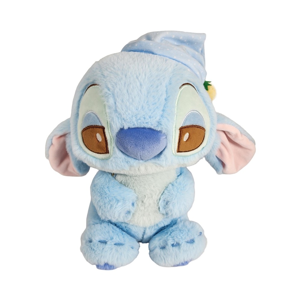 Disney Miniso Lilo And Stitch Bedtime Sleepy‎ RARE Stitch Plush 10.6" Nightcap